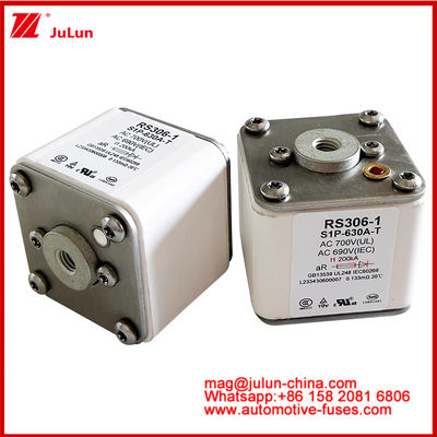 RS306-1 S1P-630A-T AC700(UL)Ar AC690V(IEC)200KV Square Caremic Fuse EV Or HEV Electric Vehicle Traction