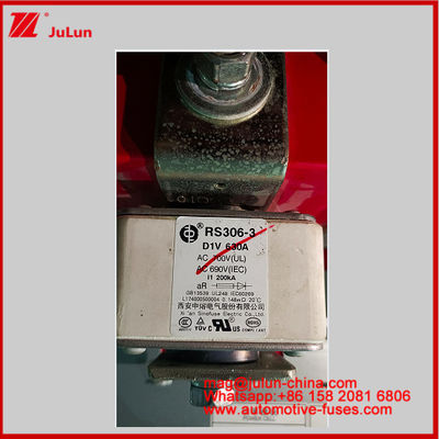 RS306-3  D1V 630A Square Car Fuses Excellent DC Performance EElectric Vehicle Traction  Caremic Fuse EV Application Electric Vehicle  Traction  AC700V AC690V 200KA