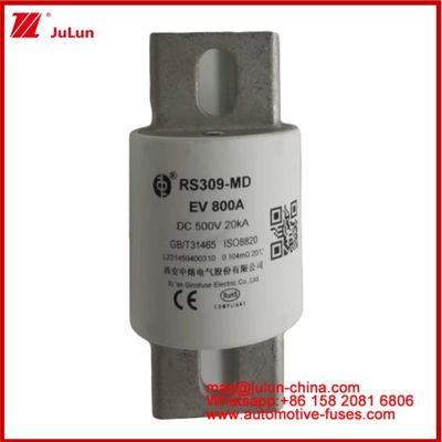 Electric Vehicle Bolted Connection Structure Gold Caremic Tubular Car Micro Fuses RS309-MD EV 800A DC500V 20KA For Automotive