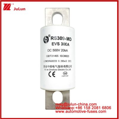 RS309-MD EVS-300A Caremic Tubular Fuse DC500V 20KA  Electric Vehicle Bolted Connection Structure Automotive Application Design Excellent DC Performance