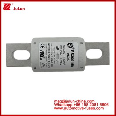 250A 500VAC Ev Fuse RS309-MD-200KA 500VDC 50KA AR Caremic DC Performance Tubular Automobile Bolt Stud‐mount