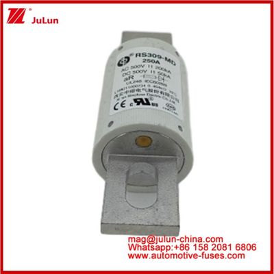 250A 500VAC Ev Fuse RS309-MD-200KA 500VDC 50KA AR Caremic DC Performance Tubular Automobile Bolt Stud‐mount