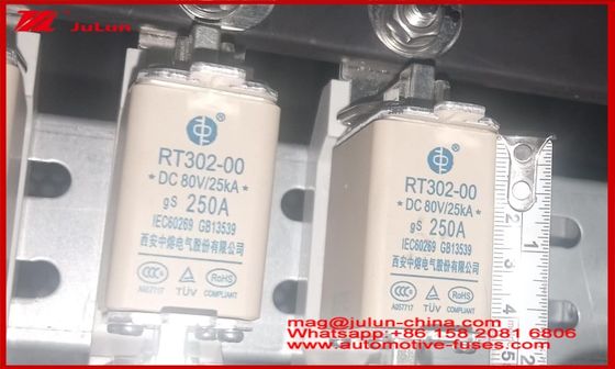 Blade Caremic Small Car Fuses RT302-00 250A DC80 25KA GG Automobile Mount