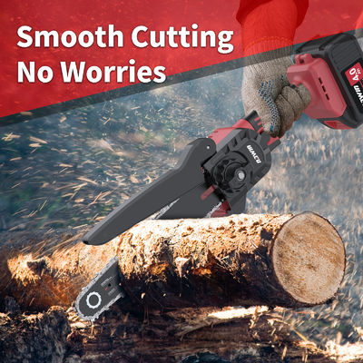 Single Hand Durable 8 Inch Wood Chain Saw Electric Motor Cordless High Work Efficiency