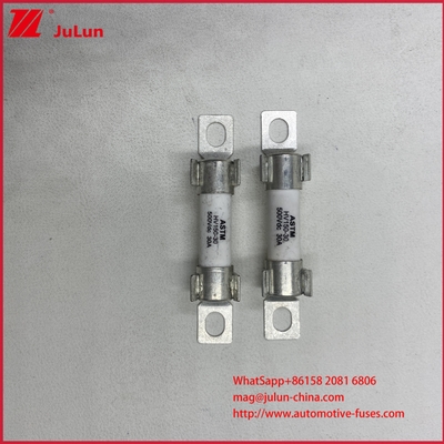 Electric Vehicles HEV Rated Voltage / Interrupting rating DC500V/20KA ASTM HV150 30A 20A DC500V 20KA Bolt Fuse with Protection