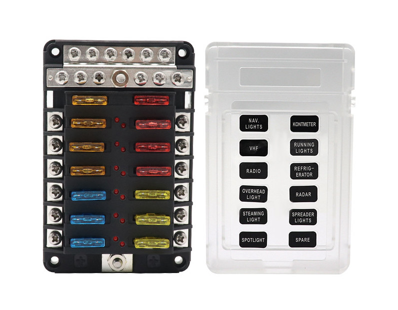 Belt Negative Polar Flow Stream Row 14 Road Fuse Box With LED Indicator 100A