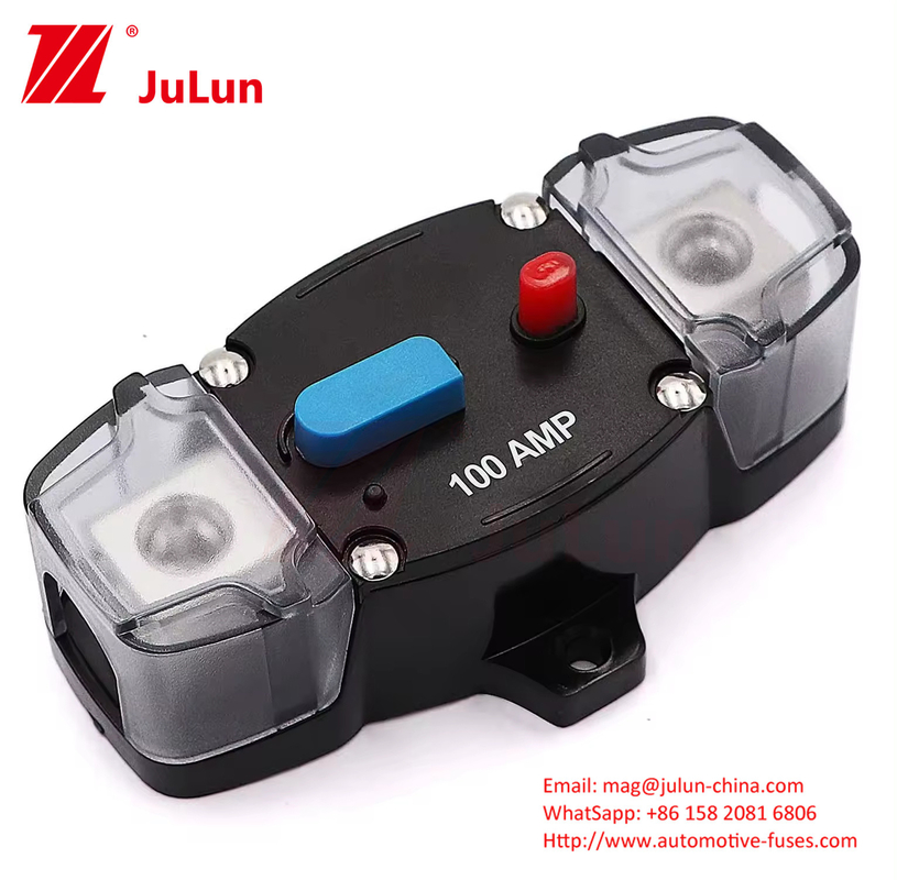 Manual Reset 0-8 Gauge 12-48 Volt 200 Amp Circuit Breaker With Trolling Car Stereo Audio Inline Fuse Block Holders Inver