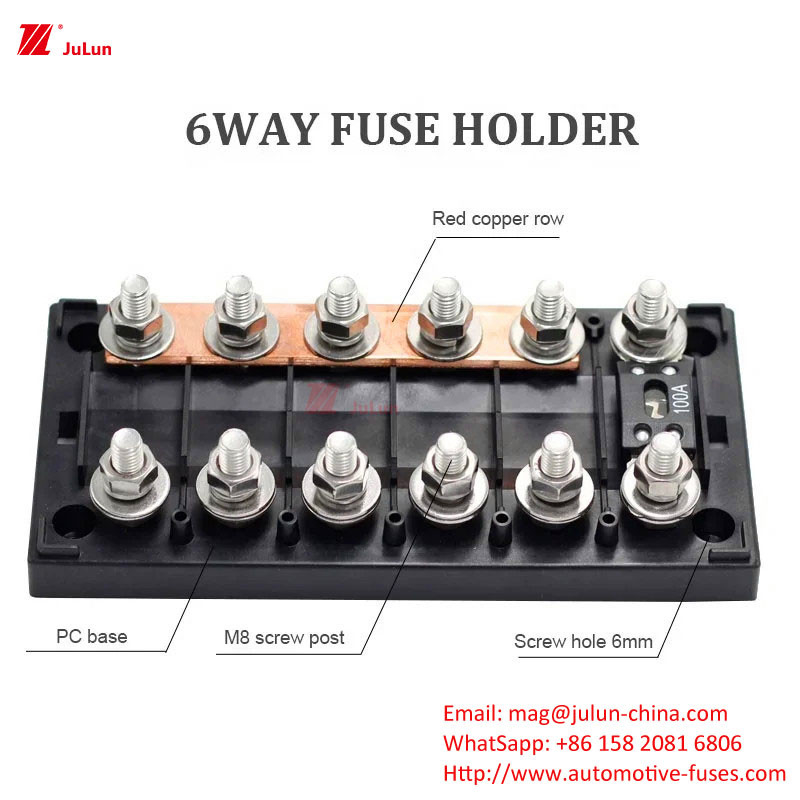 Car Circuit Protection Nylon Fuse Holder 30A-500A-55 ~125℃BX2103 Rectangular Car Yacht
