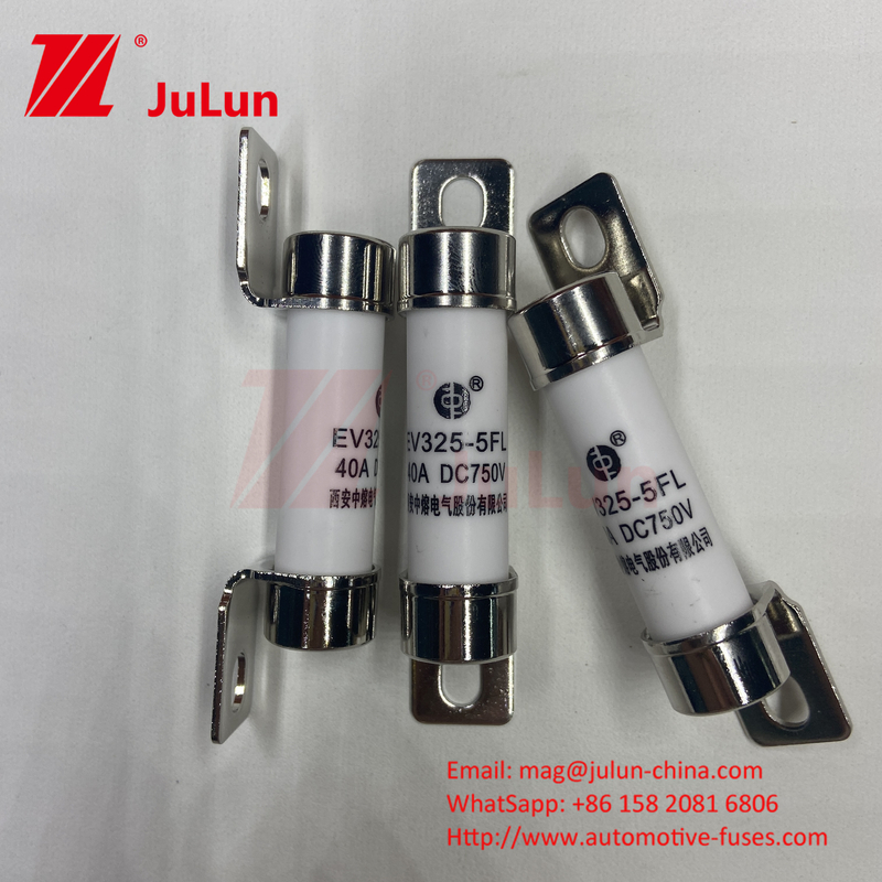 10A-50A 750VDC Ceramic Automotive Fuse With Bolt Mount Ceramic Ev325 Fuse Breaking Capacity EV325 20KA 50kA 15A 25A