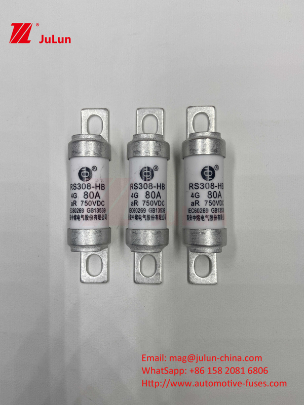 M6 Bolted EV Fuse 750V 80A10A 30A 50A 750VDC EV Fuse Hey Are Suitable For EV Traction System, Power Conversion