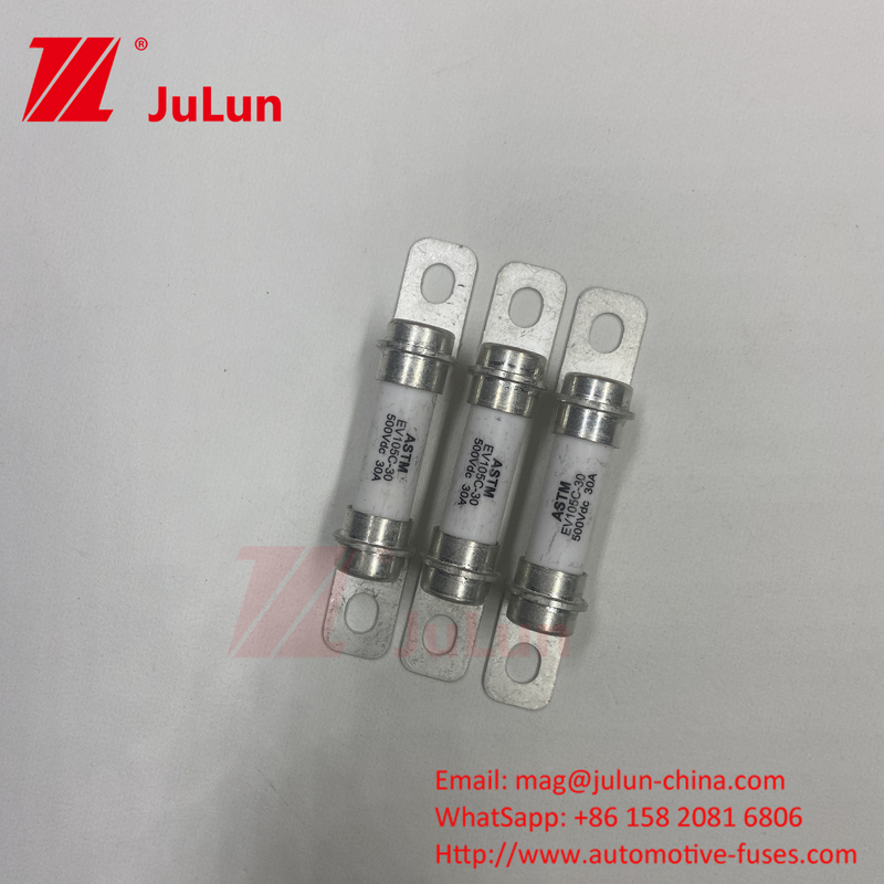DC Ceramic Tube High Break 15A Safety Protection Fuse Electric Vehicle 500VDC ESS30A 40A 50A Electric Vehic