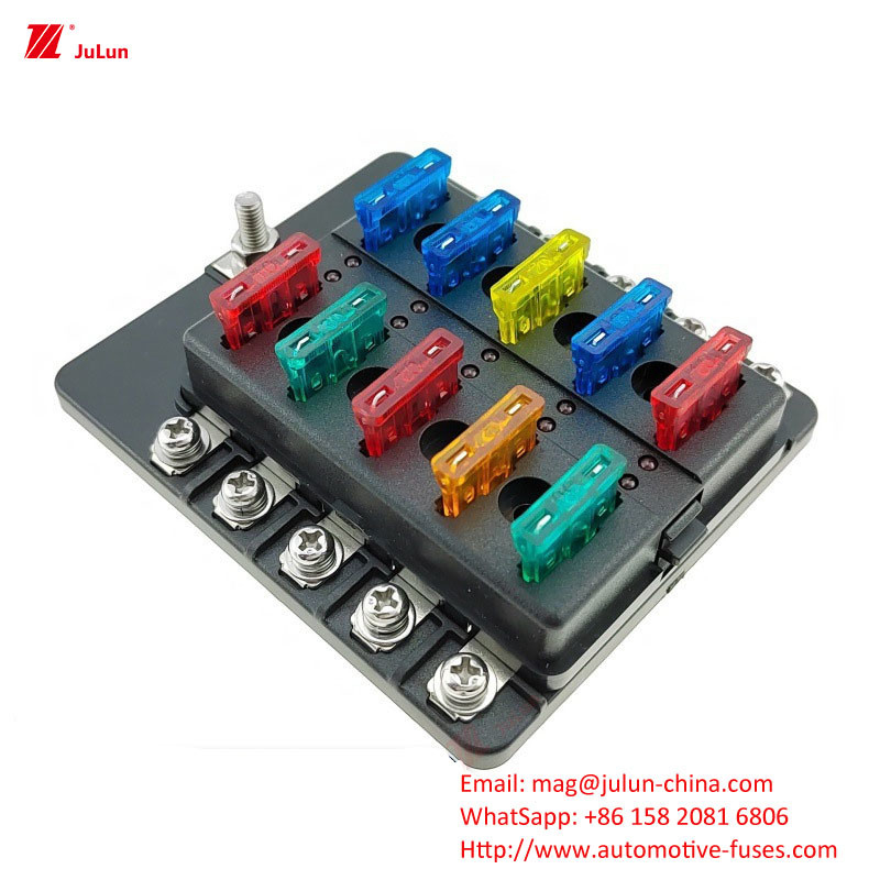 12 Way Fuse Box 12 Way Positive And Negative Car Boat Safety Seat With LED Light Car Insert Automatic Reset Car Fuse Sea