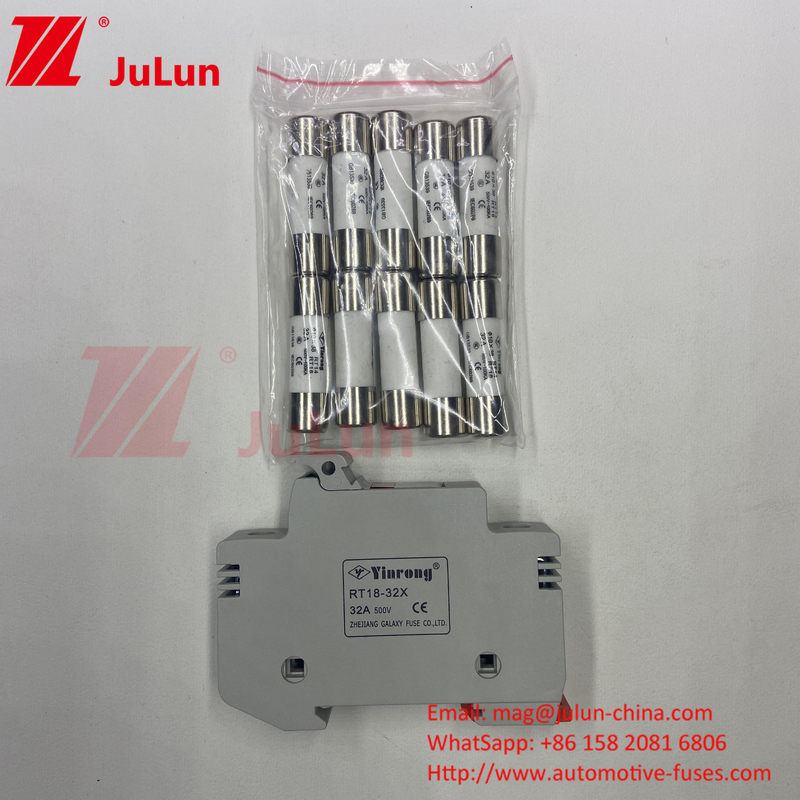 Solar Pv Fuse / Din Rail Solar Fuse Holder for Inverter 1500VDC 1000VDC 500VDC 10A-63A 30kA
