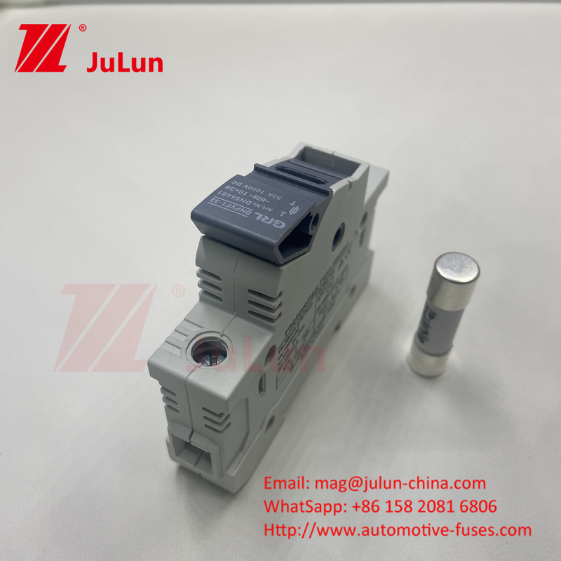 Fuse Holder 30A 63A 500V 10x38 RT18-32 Cylindrical Fuse Holder 10A 1000DC Solar PV Fuse For Photovoltaic Protection