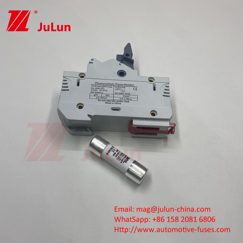 Solar Photovoltaic Inverter PV Fuse With Ceramic Body DIN Mount Dc Fuse 250a 10x85 1500Vdc PV Fuse Holder 15