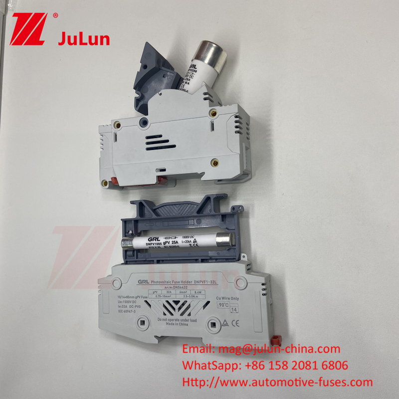 Solar PV Fuse With Copper Fuse Element Material RO17 Fast Blow Ceramic DIN Rail Moun 22x58MM Italweber Fuse 500V