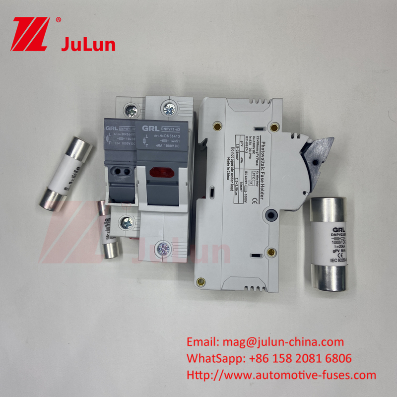 SeanRo Solar PV Din Rail Fuse Holder For Fuse Link 10*38mm 1000V 15amp Dc Fuse 25A