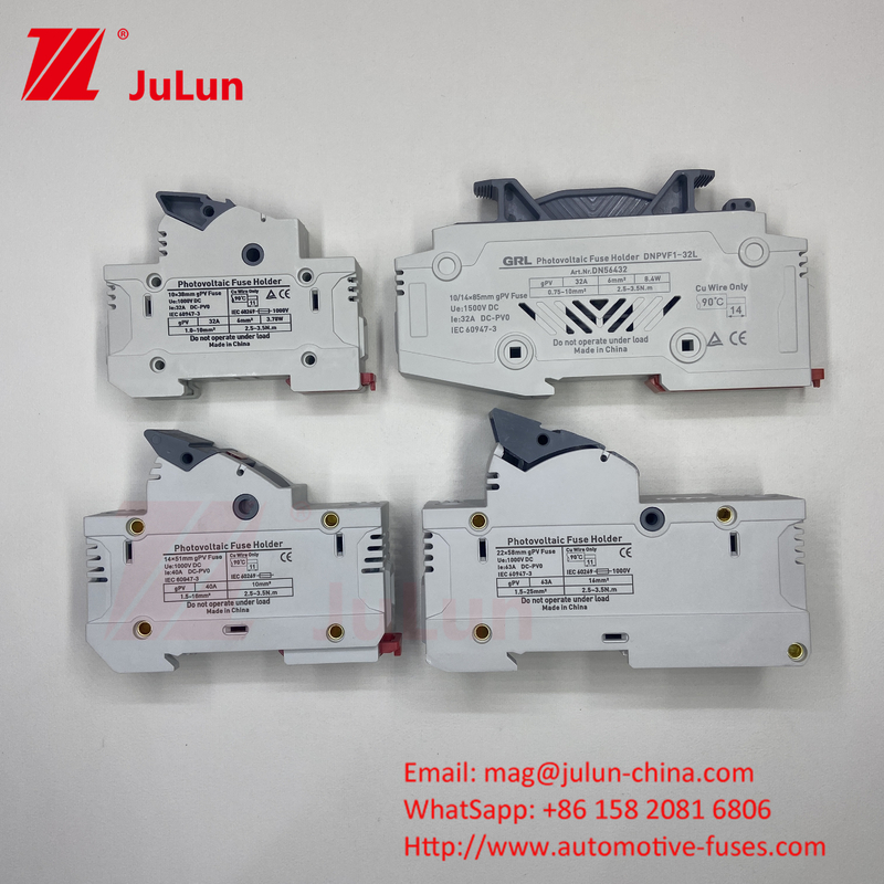 SeanRo Solar PV Din Rail Fuse Holder For Fuse Link 10*38mm 1000V 15amp Dc Fuse 25A