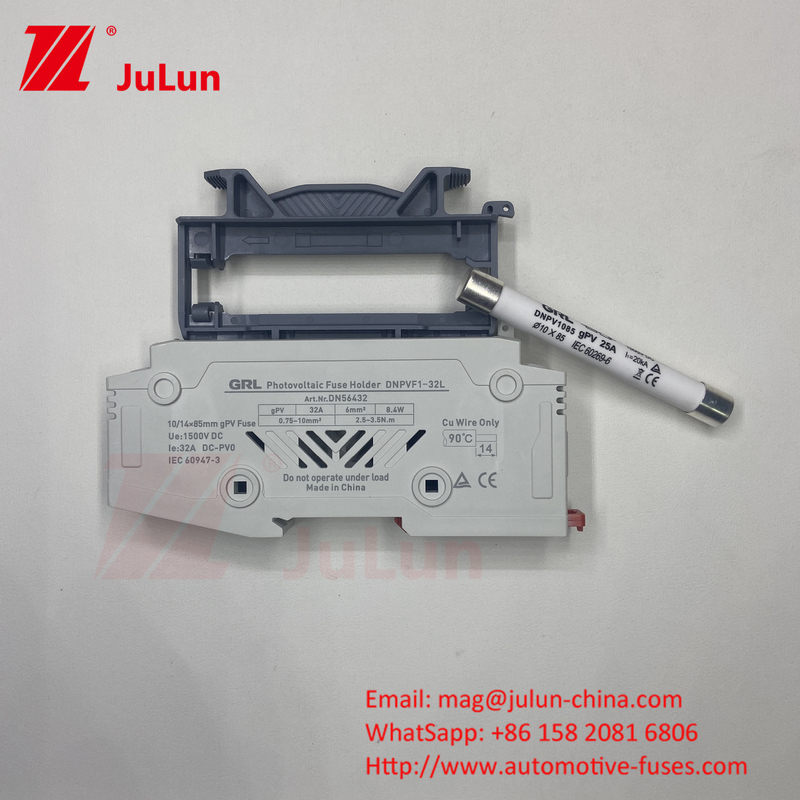 PV-50L Fuse Cylindrical Ceramic Fuses 22*58mm 1000DV   Photovoltaic Low Voltage Solar Fuse Holder