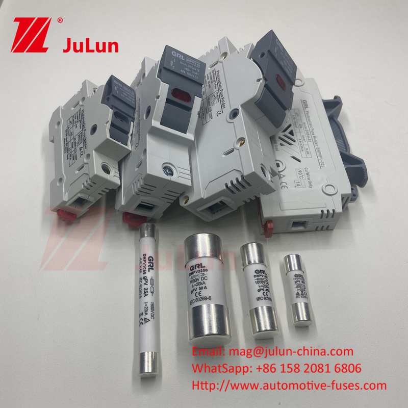 Cylindrical Fuse Solar PV Fuse Rated Current 10A 12A 15A 16A 20A 25A 30A 32A 40A 50A 63A