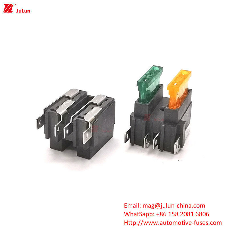 32V Rated Voltage Copper Contact Automatic Reset Circuit Breaker 30A-500A Car Fuse Holder Nylon Plastic