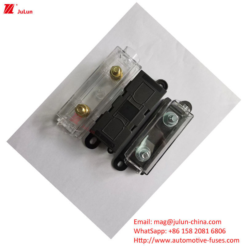 32V DIN Track Fuse Holder 30A-500A EU UL Standard Copper Contact Plastic Housing Bolt Fuse Holder
