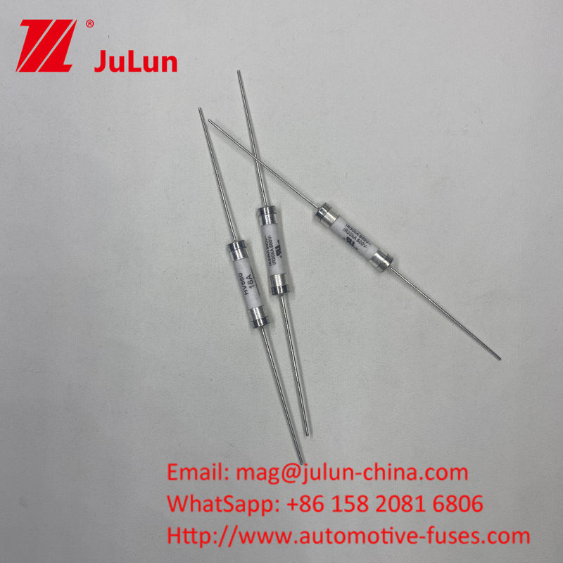 HV660 12A 500VDC 30KA Breaking Capacity Ceramic Automobile Fuse with PCB Hole and Clamp Installation