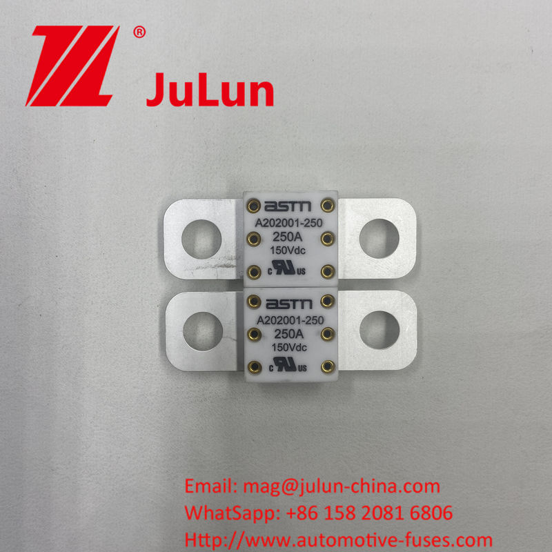 High Current Rating Ceramic A202001-250A 150VDC Automobile Fuses Small Size With Ceramic Material For Short Circuit Protection