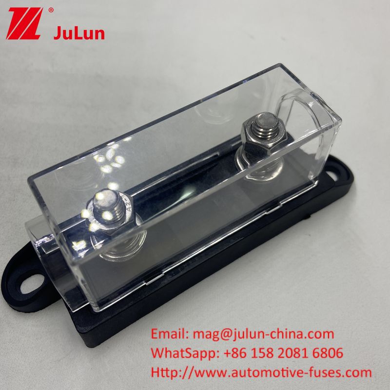 32V Waterproof Panel Mount ANM Bolt On Fuse Holder Block M8 Thick Base Clear PC Cover For Auto Vehicle Boat