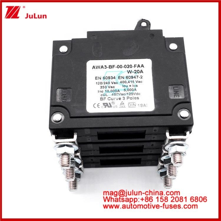 Single Pole Auto Circuit Breaker Thermal Overload Switch Push To Reset Thermal Protector
