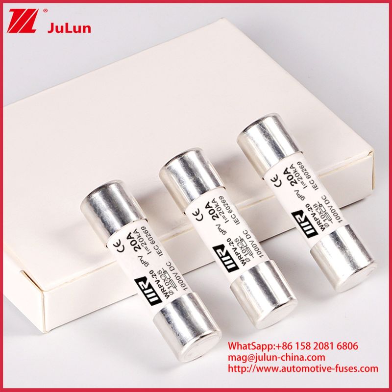 20A 1000DC 10*38 Ceramic GPV Fuses Rated Voltage Photovoltaic High Voltage Tubular Fuse Holder