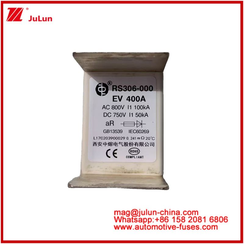 Utilization Category EV 400A AC800V 100KA DC750V 50KA Ceramic Tube Automotive Circuit Protection Fuses For Electric Vehicle