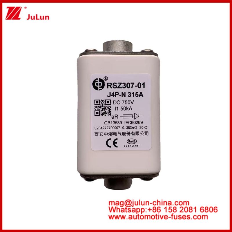 Square Ceramic RSZ307-01 J4P-N 315A 750VDC 50KA  Chargers Wires  Automotive Devices Equipment Bolt Connection Type