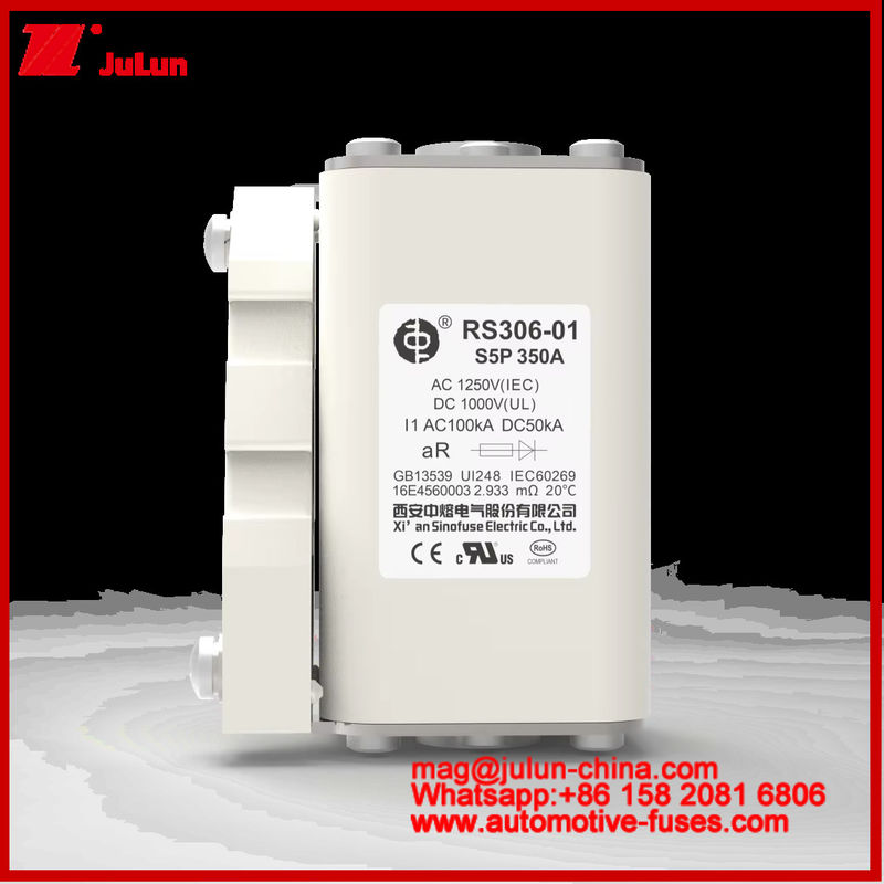 RS306-01-S5P 350A AC1250V DC1000V 50KA Square Caremic Fuse High Rated Current Short Circuit Protection Breaking Capacity 