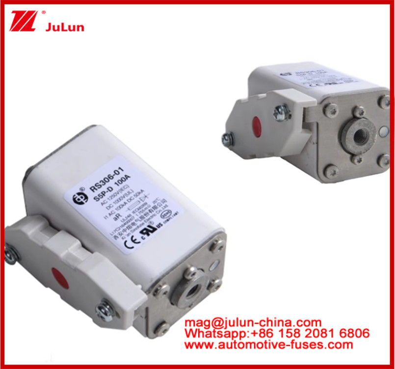 RS306-01-S5P-D 100A AC1250V DC1000V 50KA Square Caremic Fuse Suitable For Electric Vehicle Traction System Power Conversion Energy Storage On-board Charger