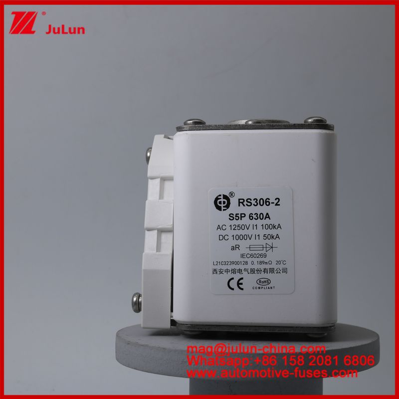 RS306-2 S5P 630A Squar Electric Vehicle Traction  Caremic Fuse EV Or HEV Electric Vehicle  Traction DC For EV HEV AC1250V 100KA DC1000V 50KA AR