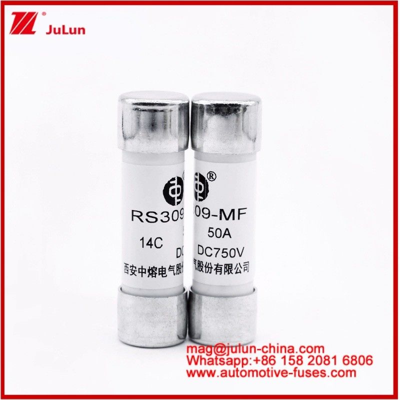 Automobile Bolt Stud‐mount Caremic Round Tube FUSE  RS309-MF 50A DC750V  DC For EV / HEV
