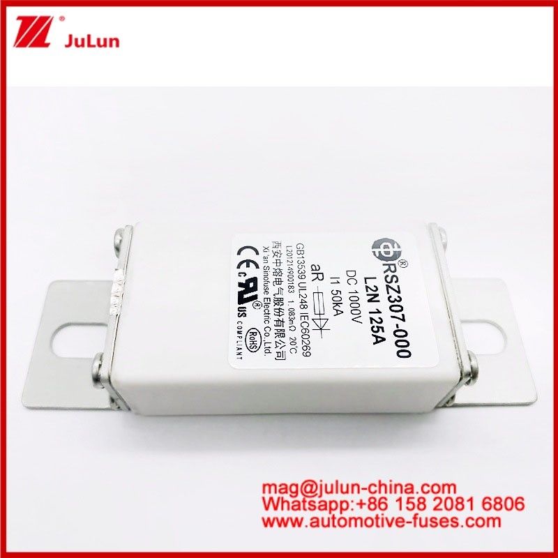 125A DC1000V 50KA AR Caremic Tubular RSZ307-000 L2N Fuse For EV/HEV Protection In Automobile Bolt Stud‐mount Design