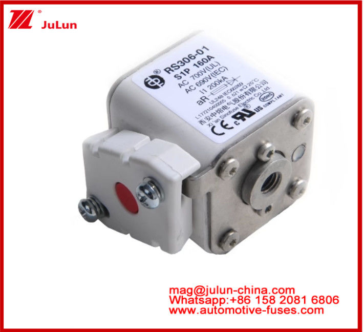 RS306-01-S1P160A AC700(UL) AR AC690V(IEC) 200KV Square Ceramic Fuse EV Or HEV Stud‐mount Small Size High Rated Current Short Circuit Protection Breaking Capacity