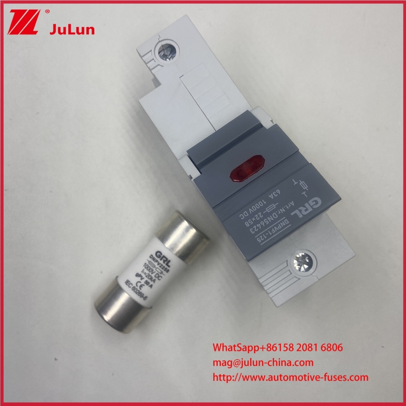 PV Fuse  holder 63A 1000VDC22*58mm  6 KV  Solar for DIN Rail Installation Conforms to IEC