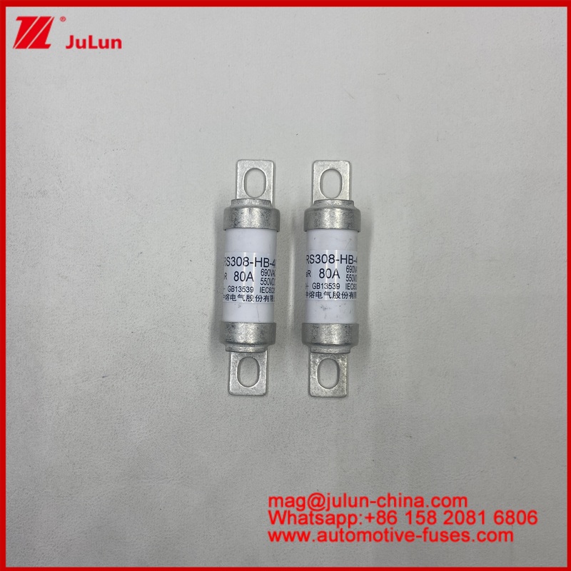 Battery, Motor RS308-HB 16A 550VDC Energy Storage Ceramic Automotive Fuses With Rated Voltage AC690V/DC550V And Mounting Method SCREW BOLT