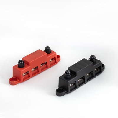 Big Current Power Distribution Block Cooper Bus Bar Auto Parts 250a Busbar Machine 4*M10 Studs And 3*M4 Screws With Cove