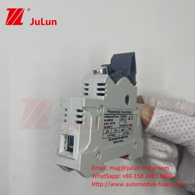 Protective Certified DIN Rail Solar Fuse Holder For Solar Panels  RT18 AC Fuses Fast Blow Ceramic 22x58