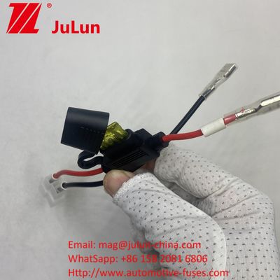 Fuse Battery Connector Extension Cable Wire Harness Connector Holder With Red 2-Pin Connector Truck Electric ATV Ebike
