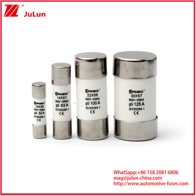 Ceramic Automotive Fuses 20A 1000VDC PV FUSE Breaking 10*38mm 14*51mm 20*65mm Capacity With Substitutional Ability 1000VDC 10A 15A 25A 30A And IEC Safety Standards