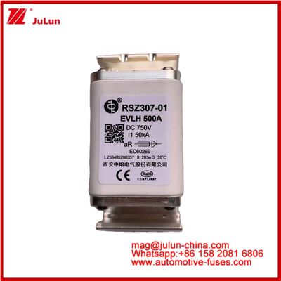 RSZ307-01 EVLH 500A 750VDC FUSE 50KA  Square Ceramic  Automotive Chargers Electric Vehicle Devices And Equipment Small Size  Low Melting I²t Value High Breaking Capacity Energy  
