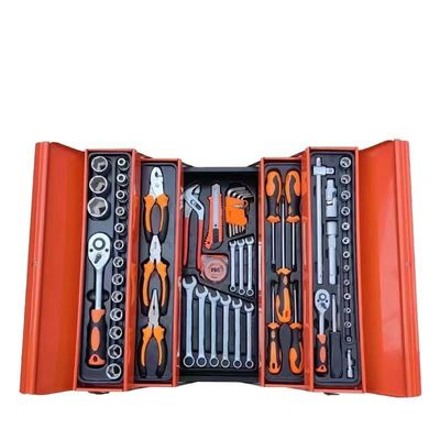 Iron Tool Box Combination Set 85 Piece Machine Repair Three-Layer Foldable  Sleeve Set for Tool