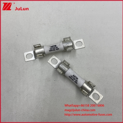 ASTM HV150 Electric Vehicle Fuse 30A 10A DC500V 20KA Ceramic Cylindrical Bolt Installation With Strong Breaking Ability